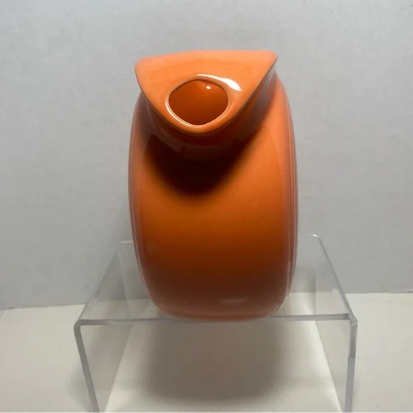 Vtg  7.25 inch fiesta ware persimmon orange disc pitcher Homer Laughlin retired - Picture 2 of 6